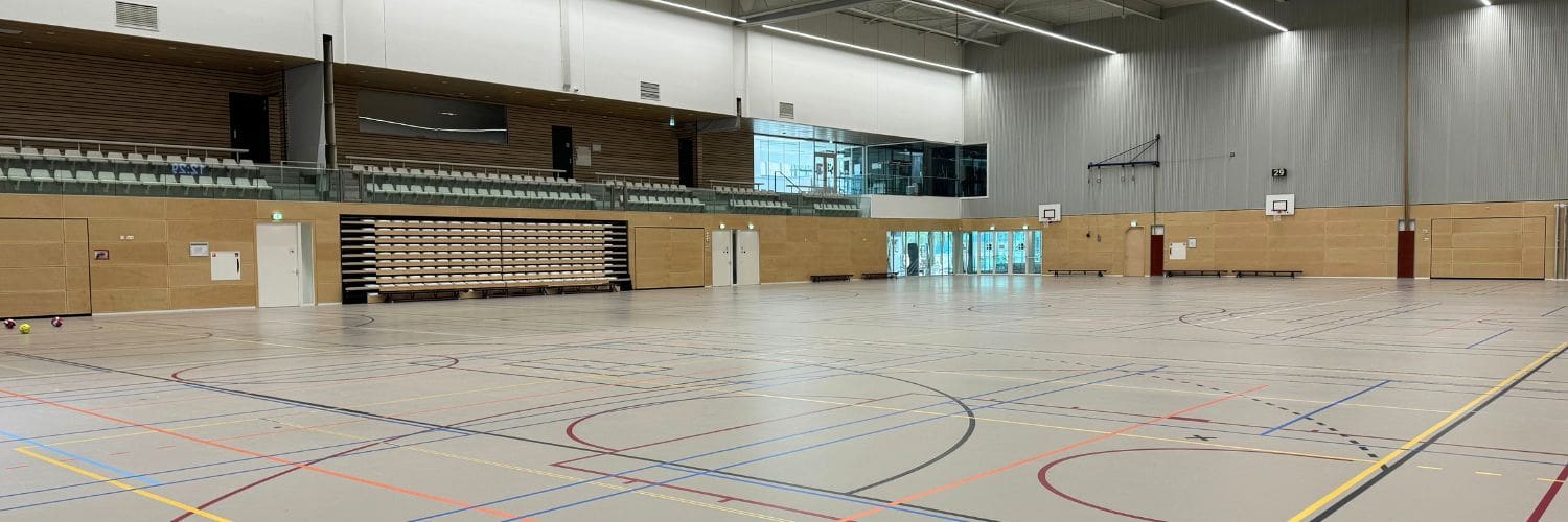 Overzichtsfoto van de sportzaal in Amerena